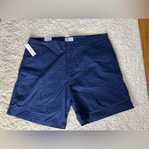 Men's Size 38 Saddlebred Flat Front Navy Blue Shorts NWT